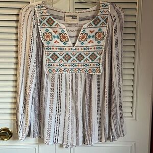 Savanna Jane Striped Flowy Top Sz S